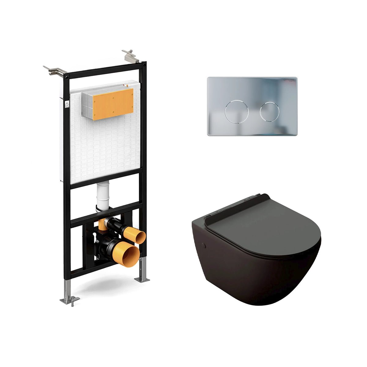 Pack inodoro suspendido negro mate Veron + cisterna empotrada - The Bath