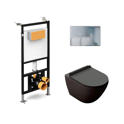 Pack inodoro suspendido negro mate Veron + cisterna empotrada - The Bath