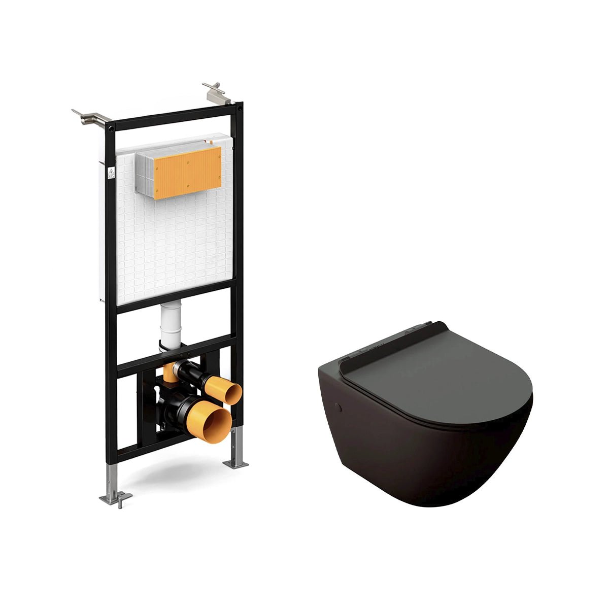 Pack inodoro suspendido negro mate Veron + cisterna empotrada - The Bath