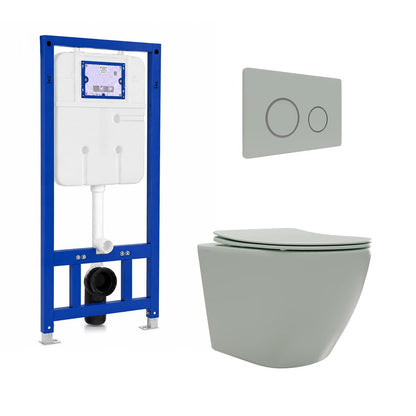 Pack inodoro verde menta + cisterna empotrada - The Bath
