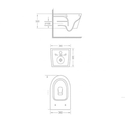 Inodoro suspendido Azores Mate