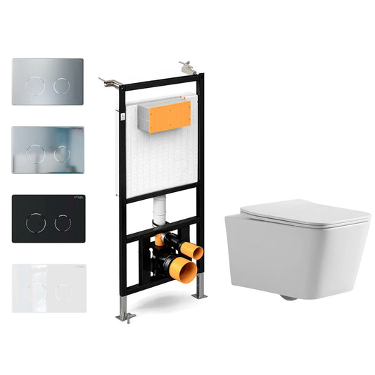 Pack suspendido cisterna empotrada + Wc Suspendido Corvo Rimless - The Bath