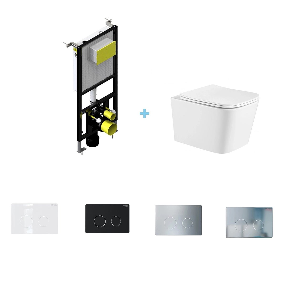 Toilettes suspendues avec réservoir encastre
