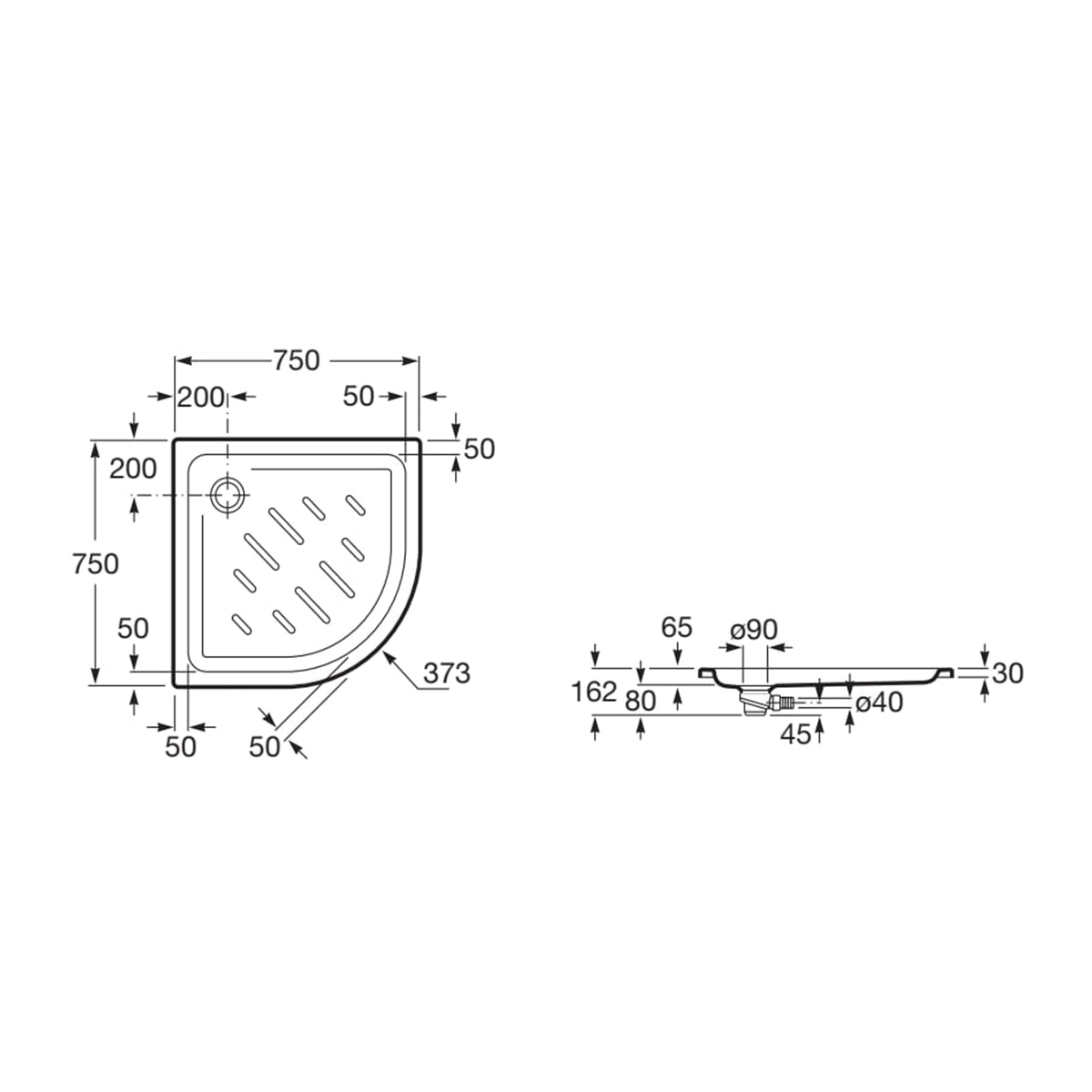 Plato de ducha acrílico angular - The Bath