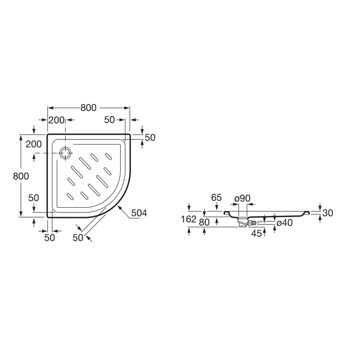 Plato de ducha acrílico angular - The Bath