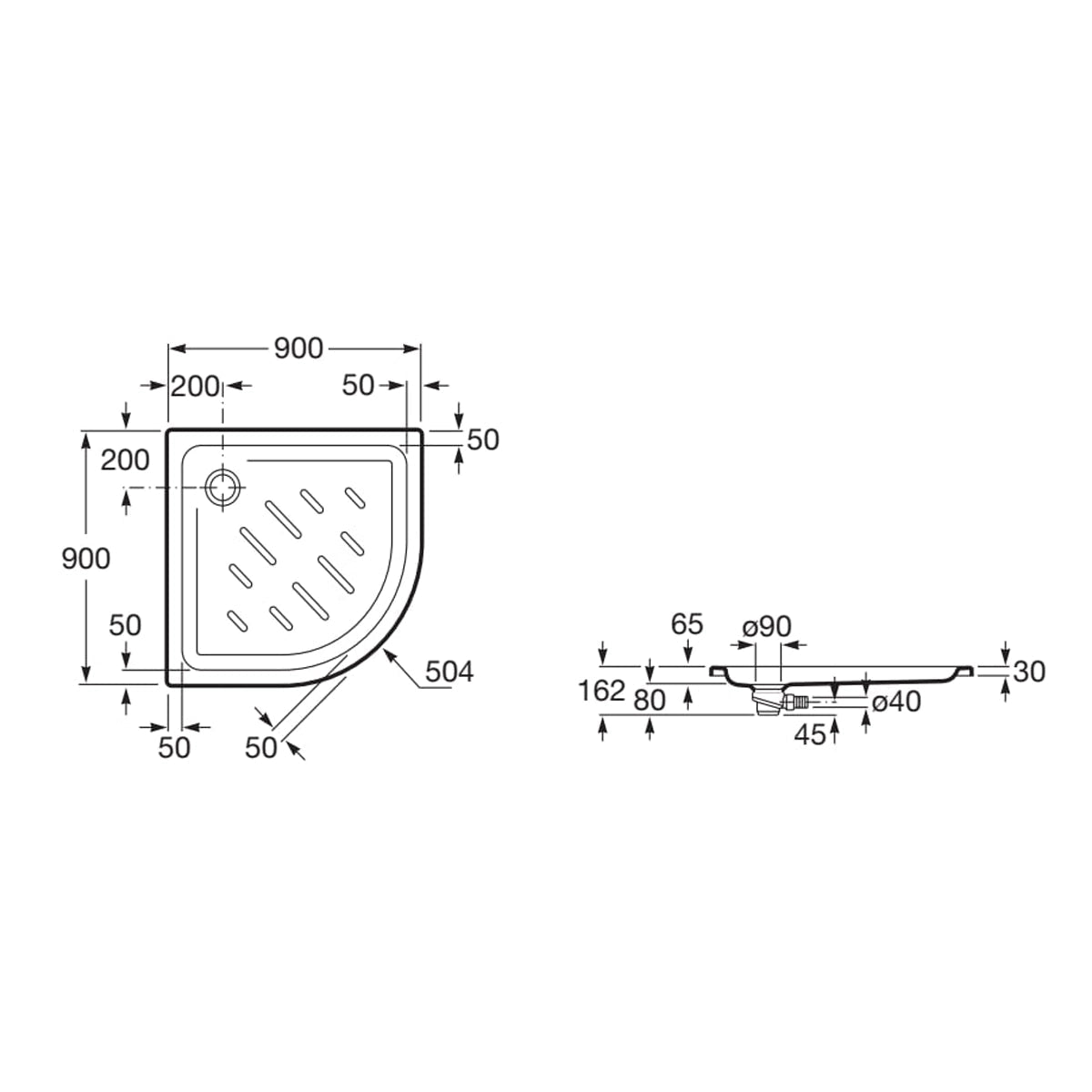 Plato de ducha acrílico angular - The Bath