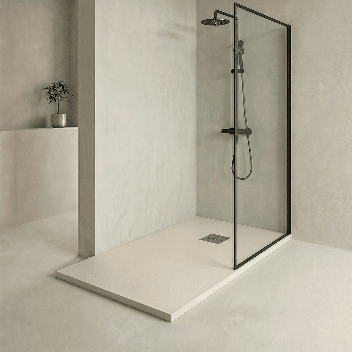 Plato de ducha en tonos beige Esencial - The Bath