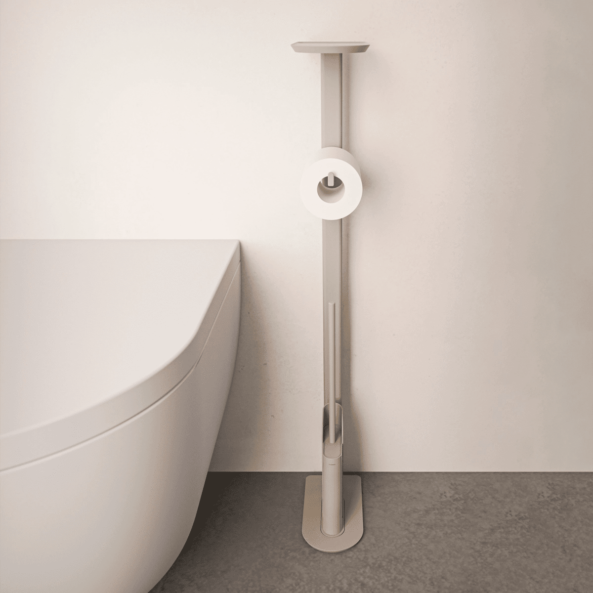 Portarrollos y escobillero de pie Flat - The Bath