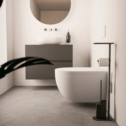 Portarrollos y escobillero de pie Flat - The Bath