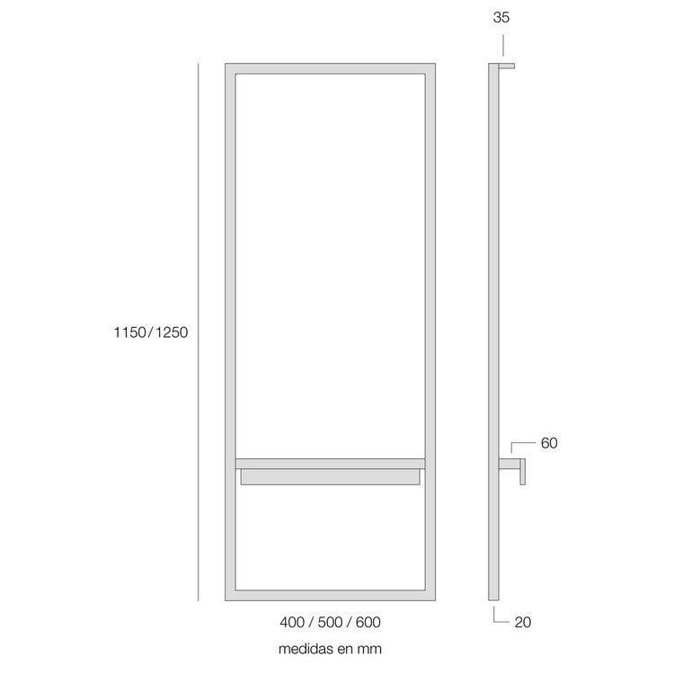 Support de plafond en métal avec porte-serviettes pour miroir