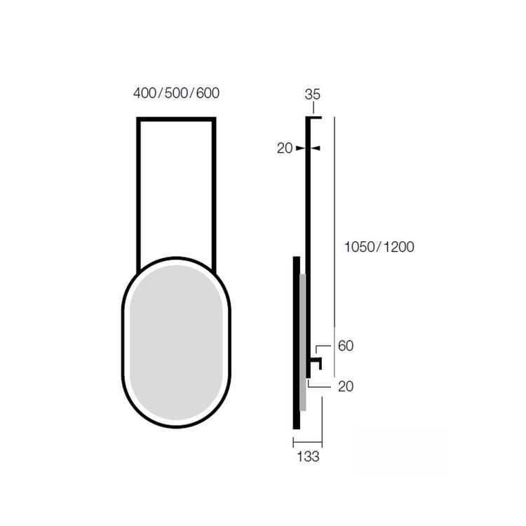 Support de plafond en métal pour miroir