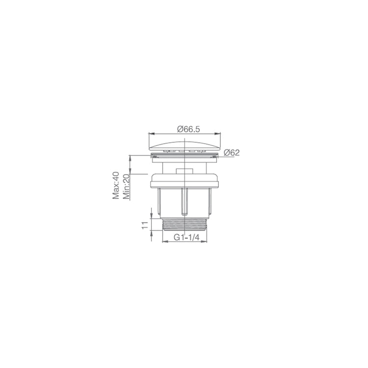 Bonde de lavabo click-clack Argent Briller