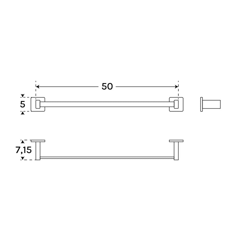 Porte-serviettes en acier inoxydable 50 cm Technic 