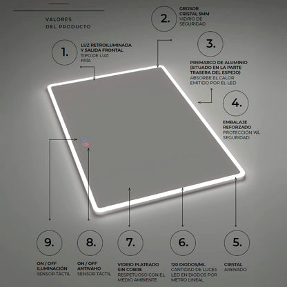 Miroir aux bords arrondis Praga