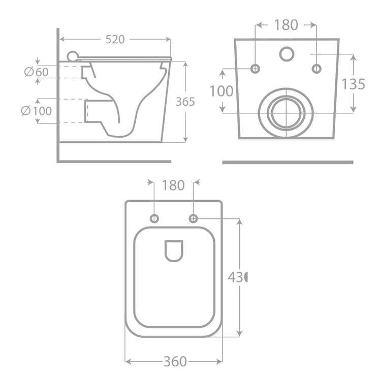 Toilette suspendue Misuri