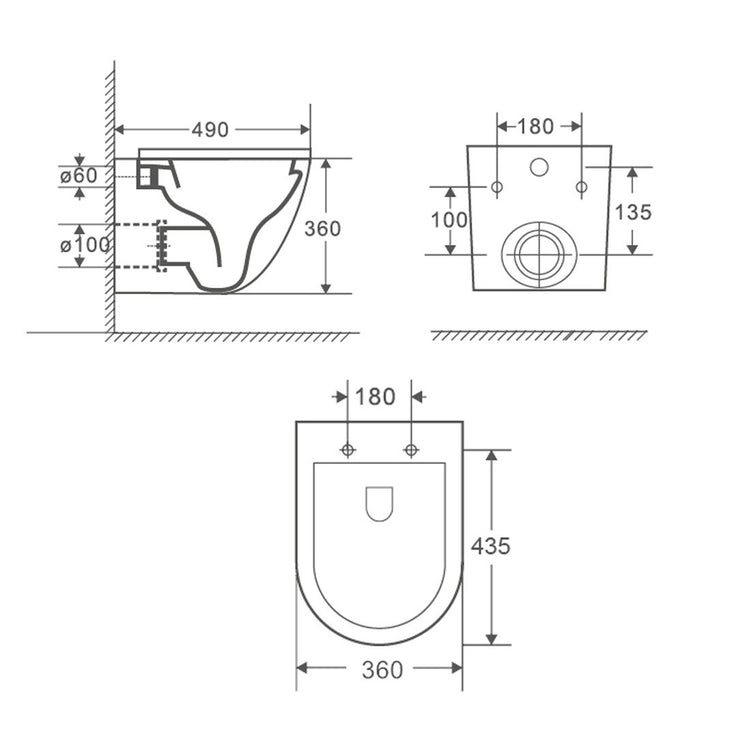 WC design avec bande dorée Zurca