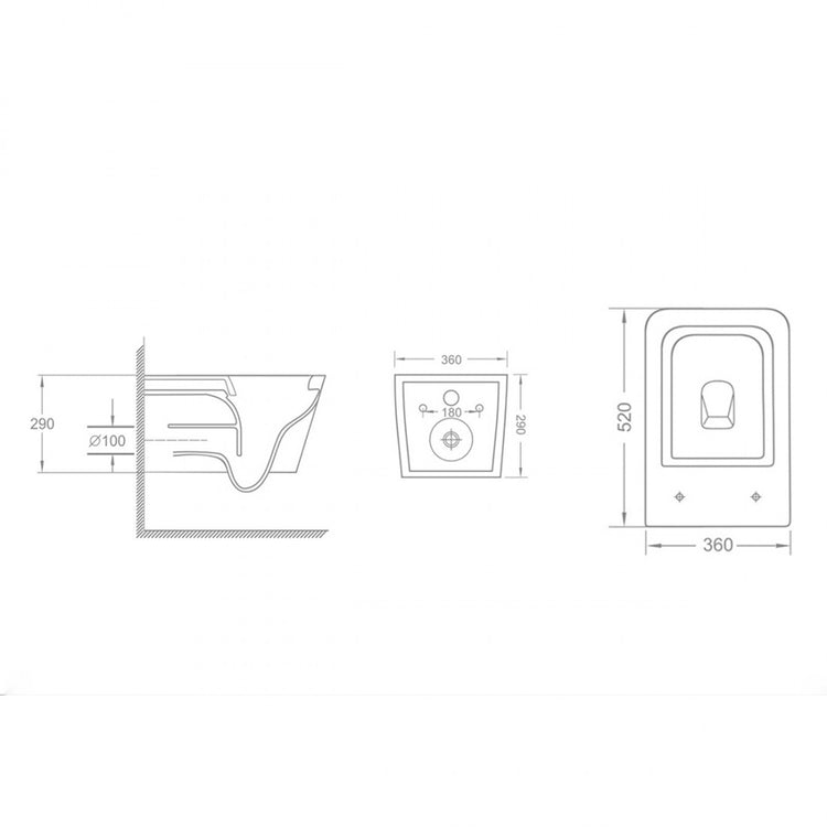 WC suspendu Corvo Rimless Mate